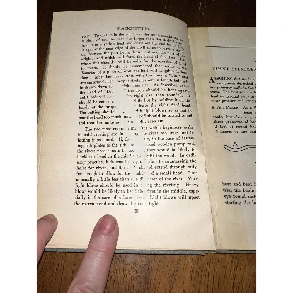 Vintage Blacksmithing James‎ M. Drew 1947 5th Printing Manual Book USA